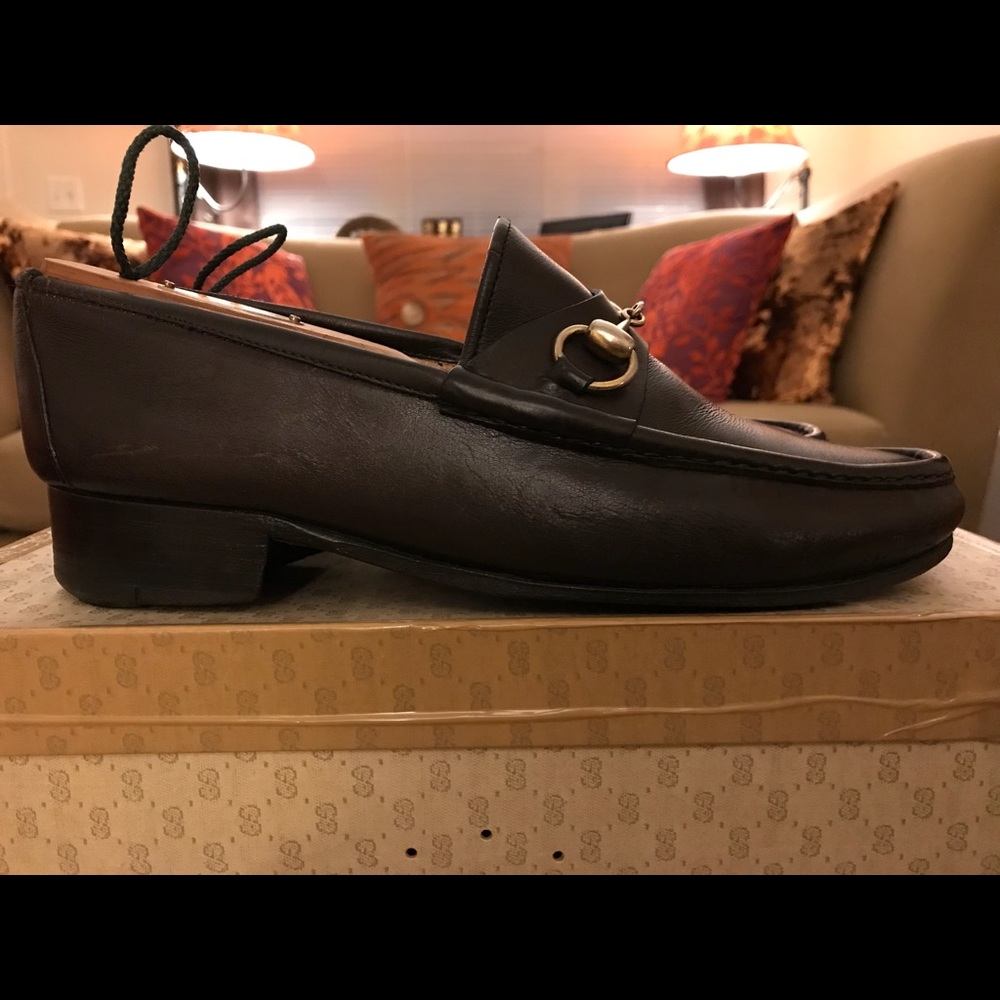 Gucci Men’s Classic Brown Loafers with Bit size 7